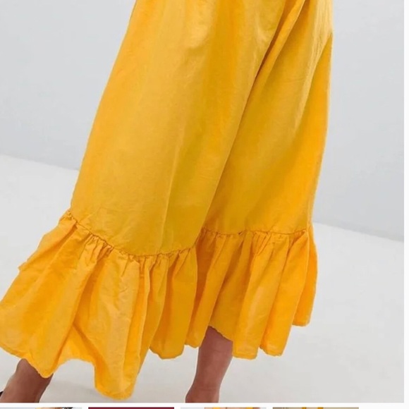Vero Moda Cut Out Maxi Dress Yellow Medium NWT - Picture 2 of 8